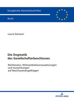 cover image of Die Dogmatik des Gesellschafterbeschlusses
